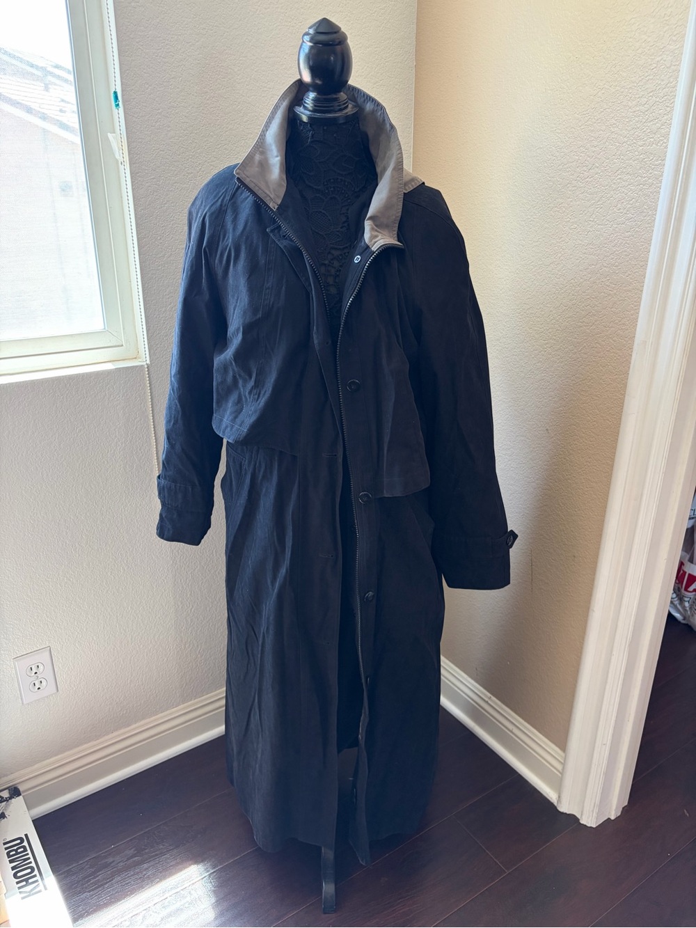 Women’s Black Long Trench Coat - Classic Overcoat